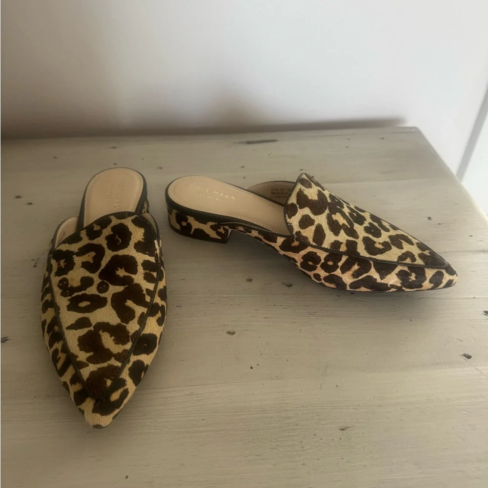 NWB Brand New!! Cole Haan Leopard Print Mules - Picture 10 of 10